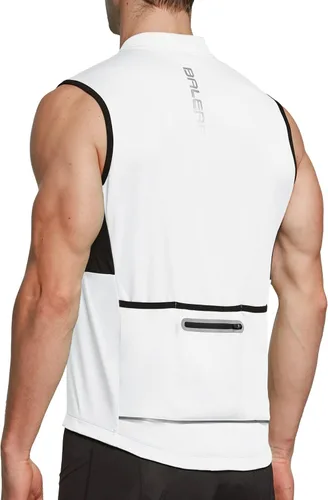 BALEAF Men's Sleeveless Cycling Jersey Road Bike Shirt Bicycle Biking Tank Tops Full Zip Pockets SPF UPF50+