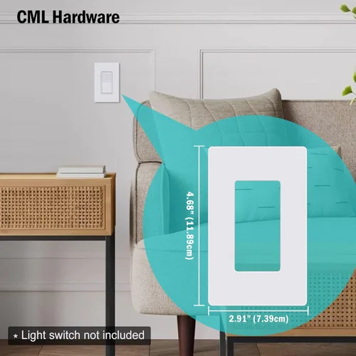 Miniatura 3 de CML - Placas de pared sin tornillos, paquete de 120 cubiertas decorativas para interruptor de luz, placa decorativa para interruptor de salida de 1