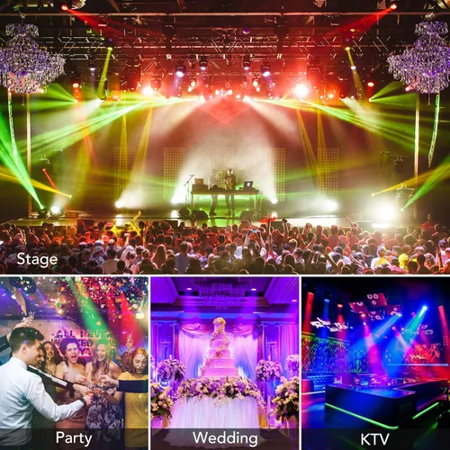 Miniatura 3 de Luces de DJ, 1 paquete de 36 luces LED par luces de escenario con control remoto activado por sonido y control DMX, luces de iluminación