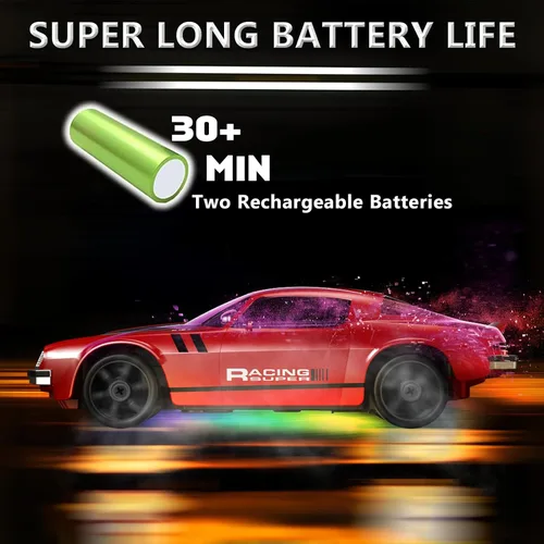 Miniatura 4 de Coche RC de Deriva 1:24 Coche de Control Remoto 4WD 24KM/H Coche de Carreras Deportivas de Alta Velocidad con Luces LED Juguetes de Coches RC