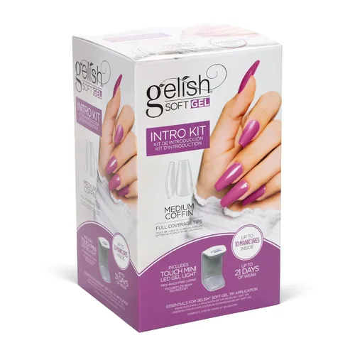 Miniatura 5 de Gelish Soft Gel™ - Kit de iniciador de introducción de cobertura completa, puntas de presión de ataúd mediano