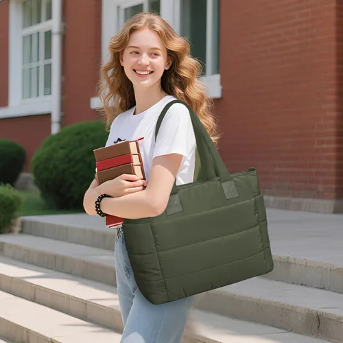 Miniatura 3 de Bolso de mano acolchado para mujer, bolso grande de enfermera, bolso de hombro con cremallera para trabajo y viajes
