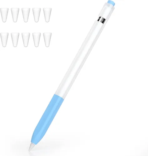 Miniatura 12 de Compatible con Apple Pencil de 1ª generación, funda de silicona antideslizante, [con 10 fundas de punta de silicona] para Apple Pencil de 1ª Negro