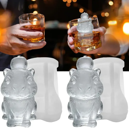 Miniatura 15 de Bandeja de moldes de silicona para cubitos de hielo de cangrejo 3D para whisky, cóctel, bebida, bar; detalles ricos. Divertido molde de animales