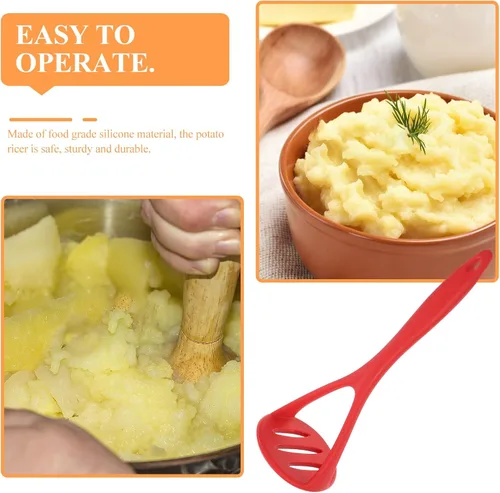 Miniatura 2 de Hemoton - Trituradora de papas ligera de 10.43 pulgadas con trituradora de silicona para puré de papas suaves y verduras suaves, herramienta
