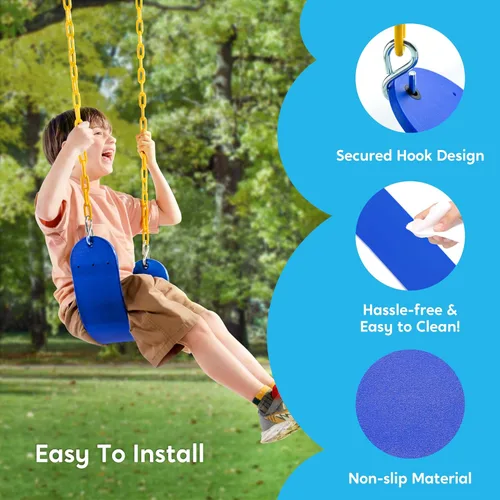 Miniatura 4 de TURFEE Columpio para juego de columpios de exterior – Juego de reemplazo de 1 asiento con cadenas resistentes – Accesorios de patio de recreo