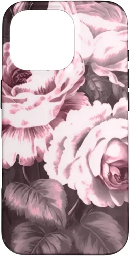Miniatura 20 de iPhone 16 Vintage Classic Rose Flower Pattern in Pink Case