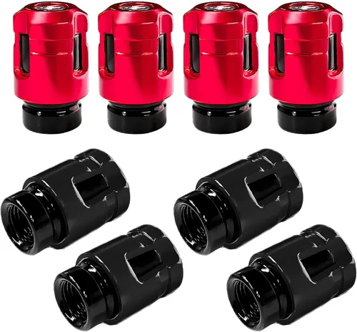 Miniatura 11 de Yourkar 4 tapas de vástago de válvula de neumático de automóvil, cubiertas de válvula de rueda de aleación de aluminio de forma única, resistentes a