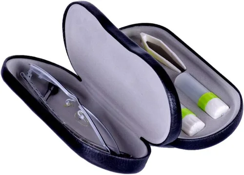 Estuche para lentes de contacto y estuche para lentes de contacto 2 en 1 de doble cara con espejo portátil para kit de viaje en casa