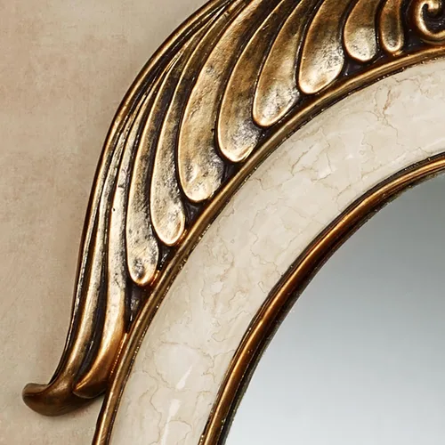 Miniatura 4 de Touch of Class Ashfield - Espejo de pared de hoja de acanto Oro envejecido, beige Estética victoriana Espejos de estilo vintage antiguo