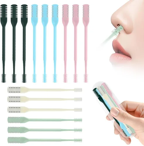 Miniatura 21 de Cortador de pelo nasal 2 en 1, recortador manual de doble cara con cepillo, cuchillo de nariz giratorio de 360° para hombres y mujeres, herramienta