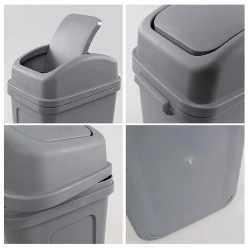 Miniatura 3 de Bote de basura de 2 galones, bote de basura pequeño con tapa giratoria, color negro