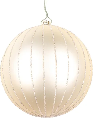 Miniatura 32 de Vickerman Adorno navideño de bola de avena mate con purpurina de 5 pulgadas. Incluye 4 piezas por bolsa.