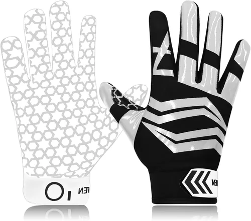 Miniatura 13 de FINGER TEN Guantes receptores de fútbol para hombre, ultra pegajosos y antideslizantes para un apoyo y protección superiores, agarre elegante