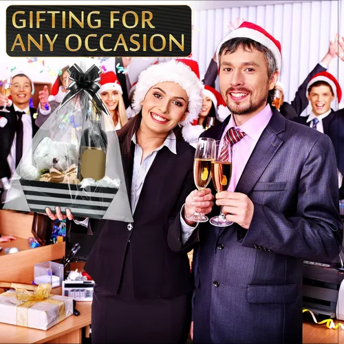 Miniatura 6 de Mimorou Paquete de 6 cestas para regalos vacías para llenar, kit de cesta de regalo vacía de papel kraft a granel con asa, 6 bolsas de envoltura 10