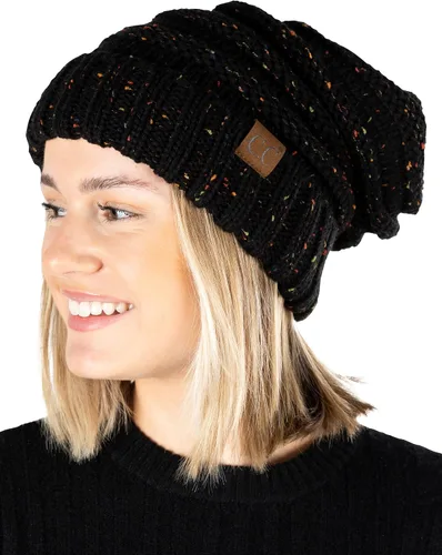 Miniatura 300 de Funky Junque Gorro de moda de punto trenzado de talla extragrande, grueso, abrigado, suave y holgado