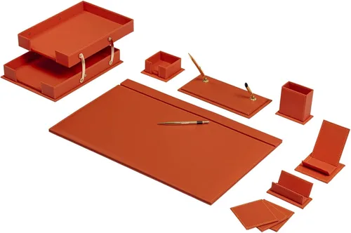 Miniatura 10 de MOOGCO Bonded Set - Accesorios de escritorio - Organizador de escritorio de cuero - Juego de cuero regenerado - Accesorios de escritorio de oficina
