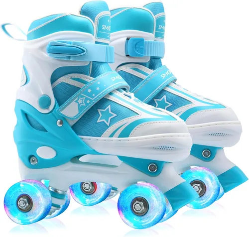 Miniatura 7 de Patines de ruedas para niños y niñas con ruedas iluminadas Zapatos de patines de tamaño ajustable para jóvenes y mujeres de 5 a 8 años y 8 a 12