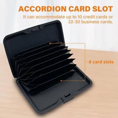 Miniatura 3 de Soporte para tarjetas de crédito, delgado mini bloqueo RFID, protector de tarjetas de crédito, funda de aluminio para tarjetas de visita, cartera