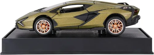 Miniatura 6 de SASBSC Coches de juguete Lamb para niños Sian Modelo de coche de metal fundido a presión con luz y sonido Fkp3 Coche de juguete tirando hacia atrás