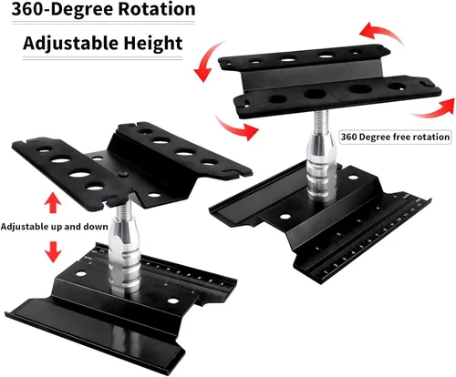 Miniatura 4 de Soporte de trabajo de aluminio para auto a control remoto, estación de trabajo de reparación de 360 grados con rotación de 360 grados inferior