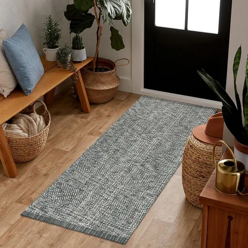 Miniatura 62 de LEEVAN - Alfombras lavables para cocina de 3 x 5 pies, alfombra de color crema para dormitorio, alfombra de algodón tejida para entrada, alfombra