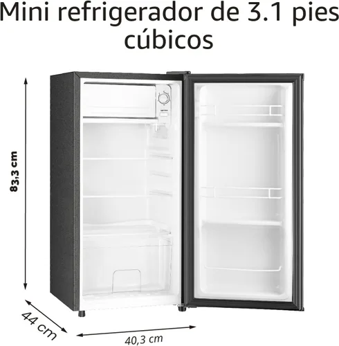 Miniatura 6 de HAILANG - Refrigerador mini de 3.1 pies cúbicos con congelador, refrigerador mini de una puerta, temperatura ajustable en 5 configuraciones, Negro