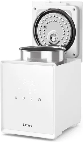 Livatro Humidificador de acero inoxidable, humidificador de niebla cálida de 3 L, fácil de limpiar con humidificador de vapor caliente, 3L blanco