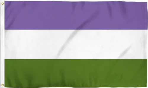 FlagJoint - Bandera de Genderqueer de 3 x 5 pies, bandera del orgullo LGBTQ+, colores vibrantes, resistente a los rayos UV, ojales de latón,