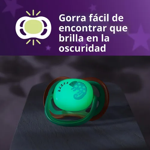 Miniatura 4 de Philips Avent Ultra Air - Chupetes nocturnos con diseño ortodóntico, para bebés de 6 a 18 meses, brillan en la oscuridad, pezón simétrico de Verde