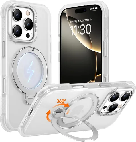 Miniatura 27 de Magnética para iPhone 12 e iPhone 12 Pro Funda, [con Soporte de Anillo Magnético Invisible Giratorio 360°][A Prueba de Golpes][Compatible