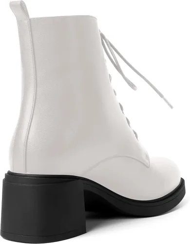 Miniatura 116 de ROSERWISH Botas altas de tacón bajo y grueso para mujer, con cordones, cómodas, modernas, con puntera redonda, de 2.5 pulgadas