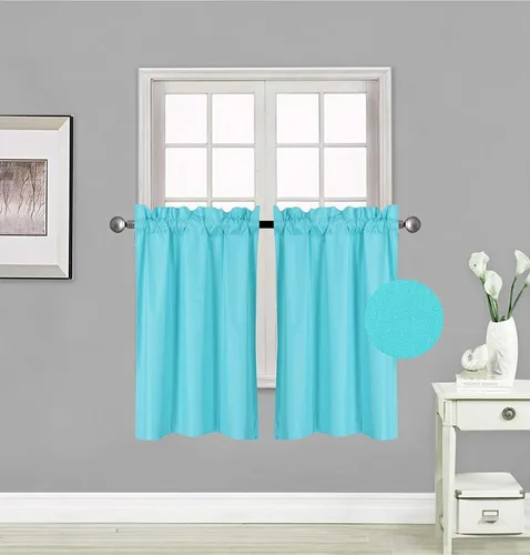 Miniatura 30 de 2 paneles de cortinas opacas con aislamiento térmico y forro blanco en la parte trasera para ventana de bloqueo de luz para cualquier ventana