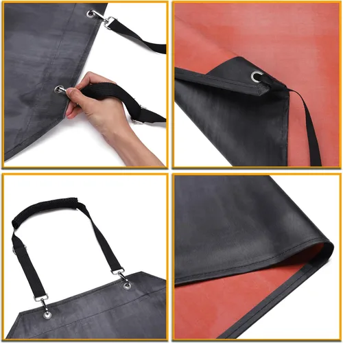 Miniatura 5 de Homsolver Delantal impermeable de goma gruesa, delantal ajustable para lavar platos, delantal de trabajo para cocinar, limpiar peces, jardinería