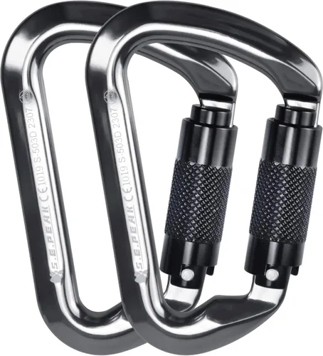 Miniatura 11 de SEPEAK UIAA - Mosquetones de escalada de 30 kN con cierre de rosca, mosquetones profesionales de servicio pesado para escalada, montañismo, rappel