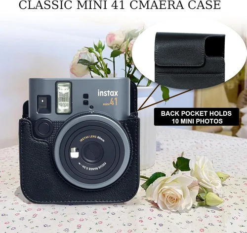 Miniatura 5 de Mini 41 Funda protectora para cámara instantánea Fujifilm Instax Mini 41, funda de cuero PU retro para cámara Mini 41 con álbum de fotos mini de 64