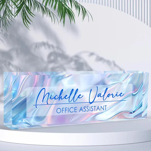 Miniatura 30 de Placa de nombre de escritorio personalizada, placas de identificación acrílicas para escritorio, decoración de oficina, regalos personalizados