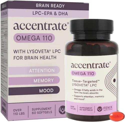 Miniatura 10 de Omega con LYSOVETA LPC Suplementos de EPA y DHA para la salud cerebral Enfoque, atención, memoria y estado de ánimo 6 veces mayor absorción