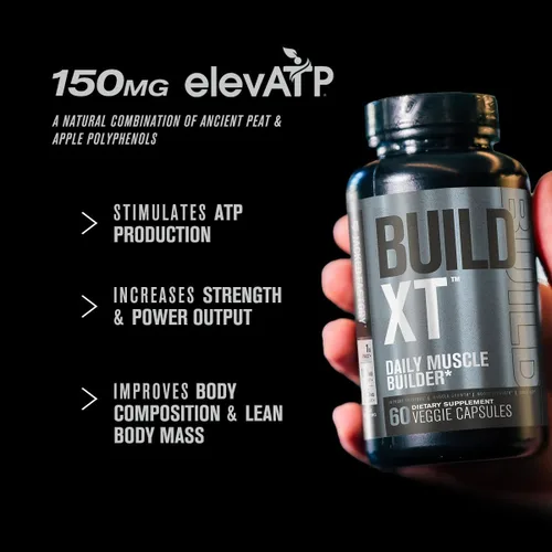 Miniatura 3 de Build-XT Muscle Builder - Suplemento diario de construcción muscular para crecimiento muscular y fuerza, con potentes ingredientes Peak02 y ElevATP
