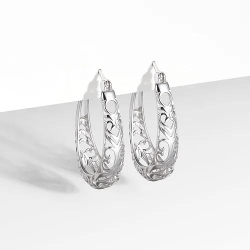Miniatura 9 de Amazon Essentials Pendientes de aro ovalados de filigrana de plata de ley (anteriormente colección Amazon)