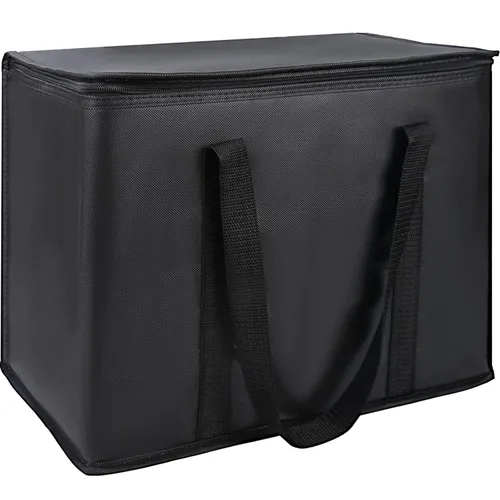 Miniatura 9 de Paquete de 1 bolsa aislada para entrega de alimentos con parte inferior dura, calentadores de alimentos comerciales XXXL para conductores de Negro