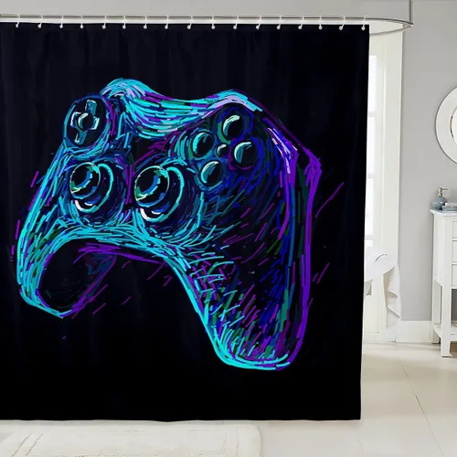 Miniatura 8 de Cortina de ducha de unicornio para niños, cortina de baño de dinosaurio de dibujos animados, conjuntos de accesorios de baño Kawaii de animales