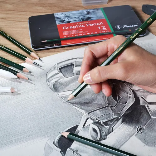Miniatura 6 de Pasler Lápices de dibujo profesionales para bocetos gráficos, 12 unidades (2H)
