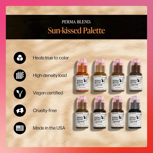 Miniatura 2 de Perma Blend Pigmento de tinta de tatuaje de cejas rubio jengibre, suministros profesionales de microblading para cejas, botella de 1/2 oz