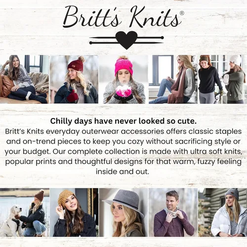 Miniatura 6 de Britt's Knits Sombrero de punto forrado de felpa con pompón para mujer