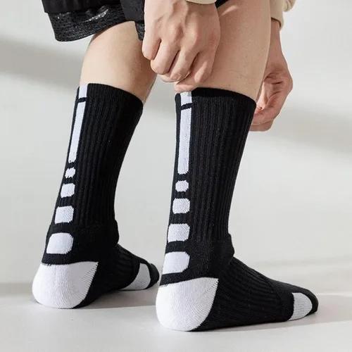 Miniatura 3 de Fraobbg 4 pares de calcetines atléticos para hombre, gruesos, protectores, amortiguadores deportivos, de élite, baloncesto, fútbol, compresión, 7-12