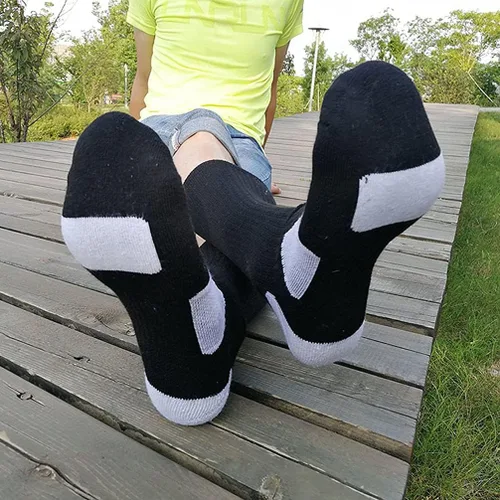 Miniatura 2 de DRASEX Calcetines deportivos para hombre, calcetines deportivos acolchados, paquete de 4 calcetines de baloncesto Elite calcetines gruesos