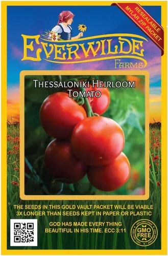 Miniatura 4 de Everwilde Farms - Semillas de tomate reliquia de Tesalónica de 1 onza - Gold Vault