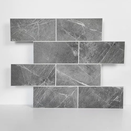 Miniatura 14 de COLAMO Azulejos de Metro Grandes de Lujo de 5 Hojas Gris Oscuro para Despegar y Pegar, Azulejos de Piedra Sintética Imitación Mármol