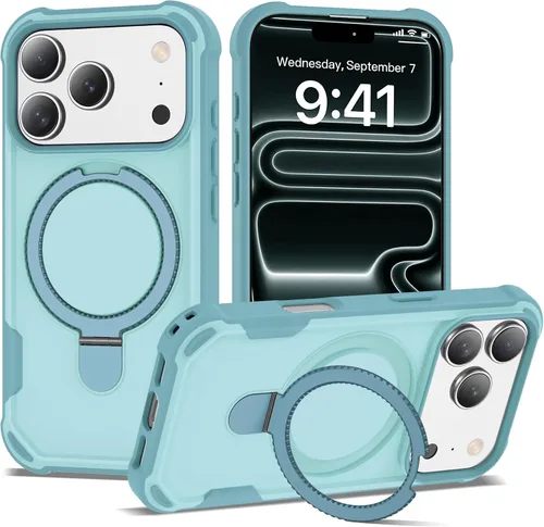 Miniatura 48 de Funda compatible con iPhone 12 y 12 Pro de 6.1 pulgadas con soporte de anillo magnético [protección militar contra caídas] [compatible con MagSafe]
